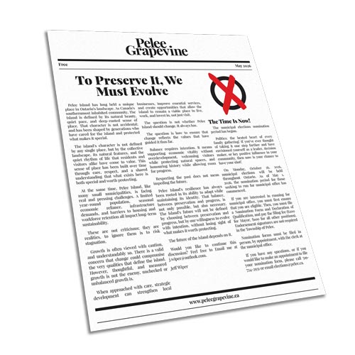 The first page of the February 2026 issue of the Pelee Grapevine.