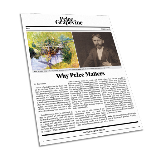The first page of the February 2026 issue of the Pelee Grapevine.
