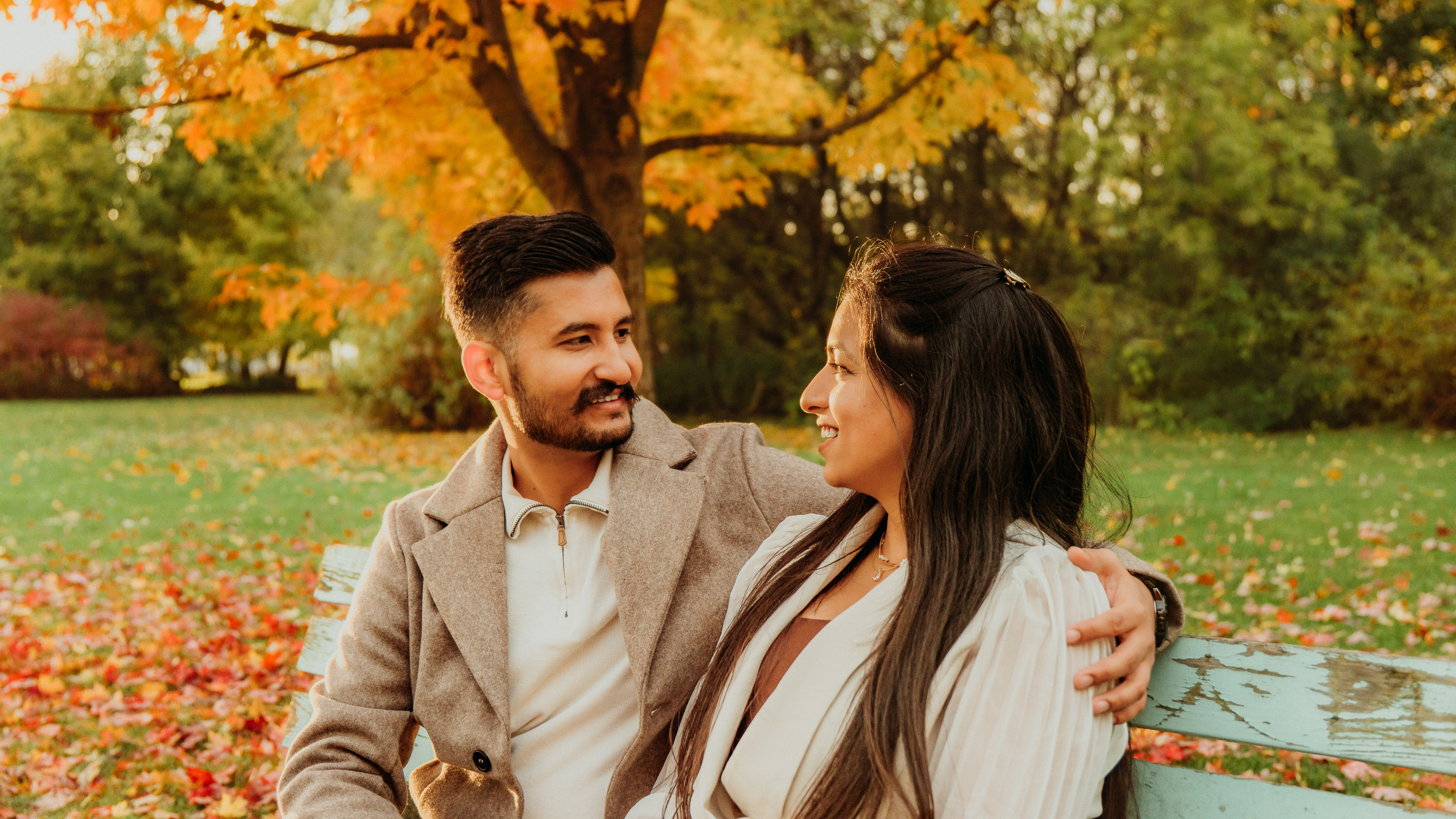 Engaged couple on a yacht in Toronto during a pre-wedding photoshoot