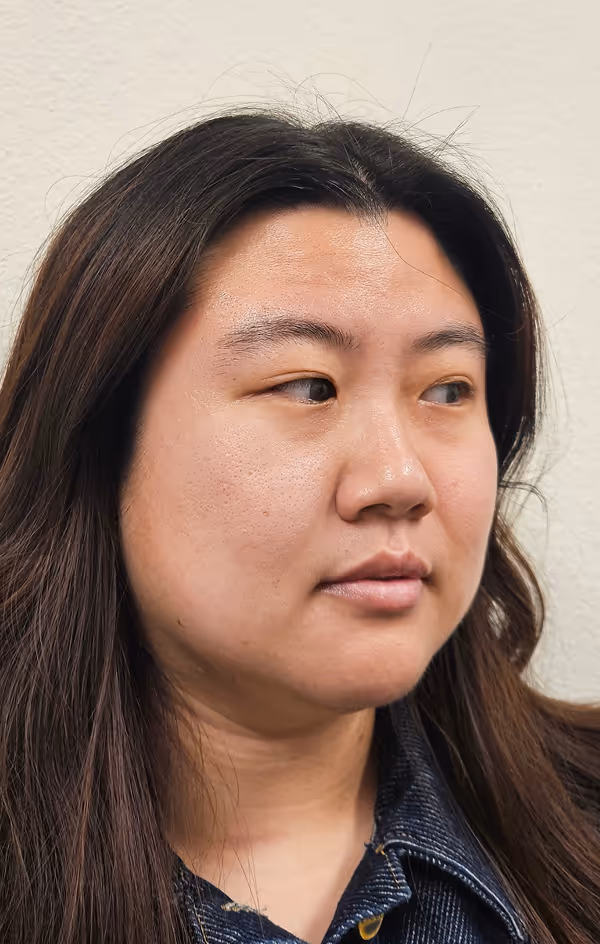 After facial massage side profile with lifted appearance