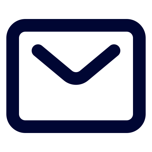 Icono azul oscuro de Email, estilo outline round border.