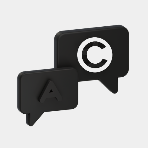 Sprechblasen mit dem Closing Logo.