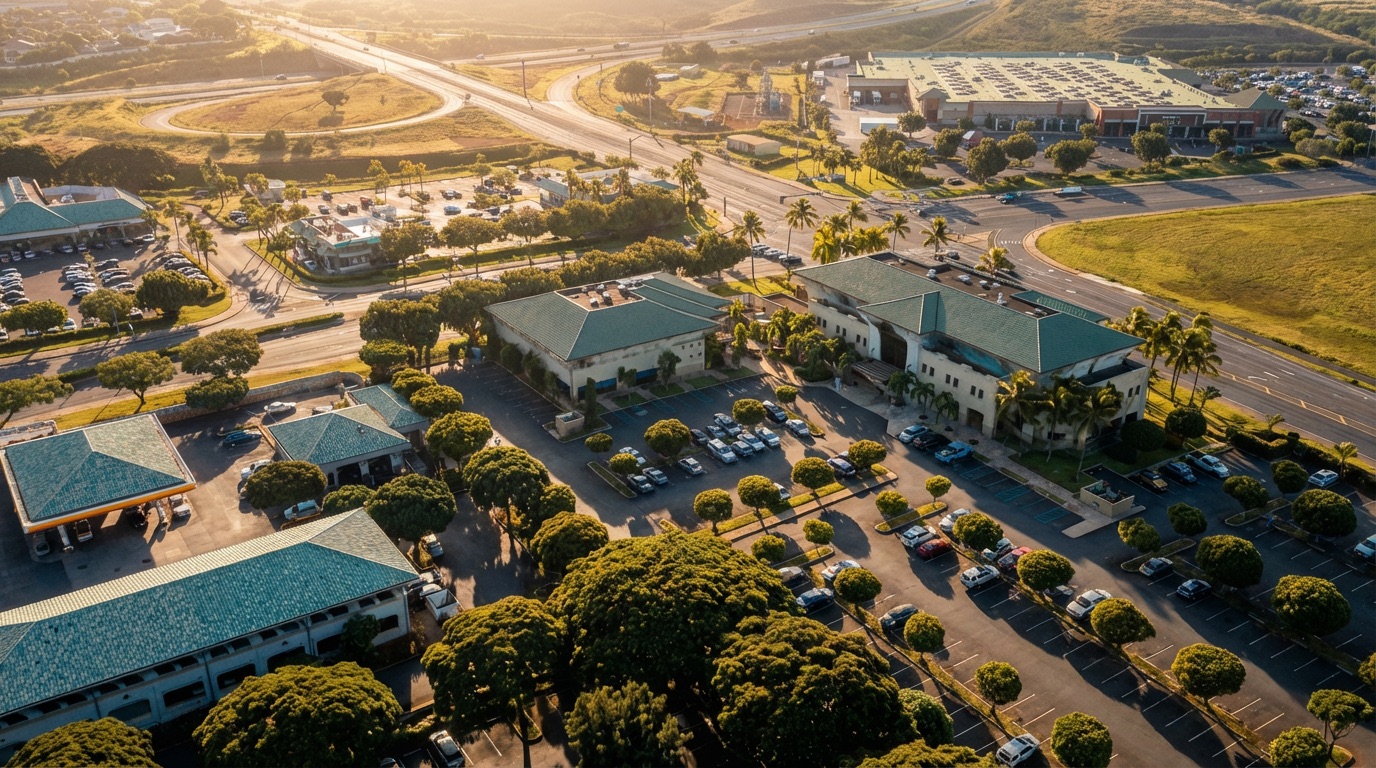 Aerial view of the WorkStar Kapolei clinic location on Oahu