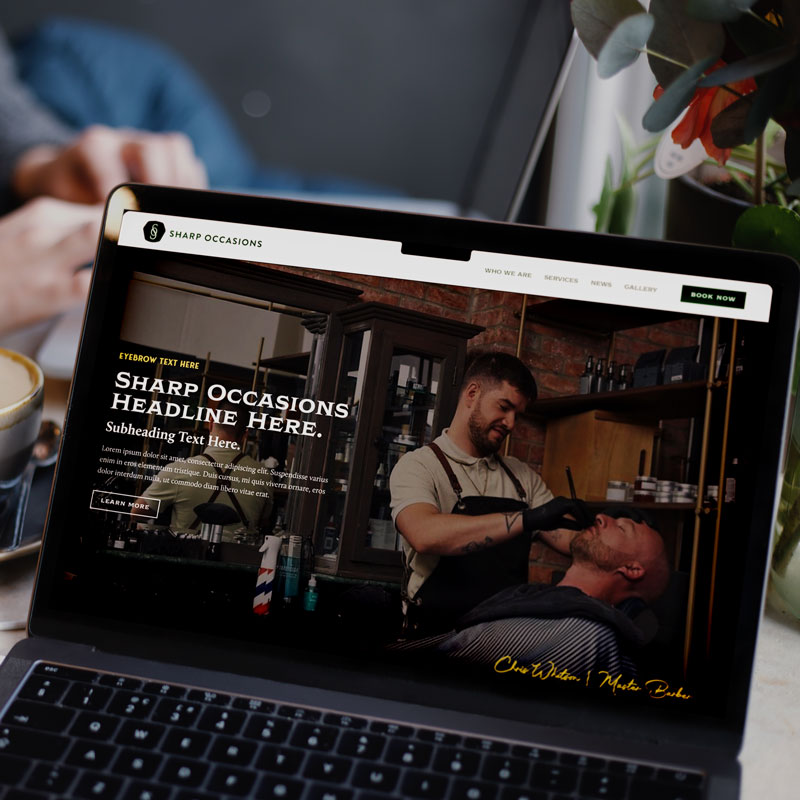 Sharp Occasions Website Mockup