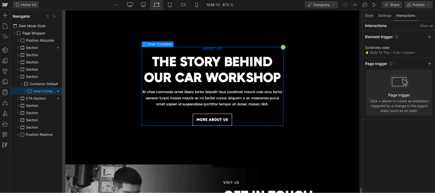 Animations - Carrepair X Webflow Template