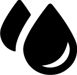 Two overlapping black water droplets icon.