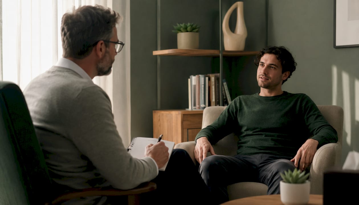 Therapist and patient during mental health session
