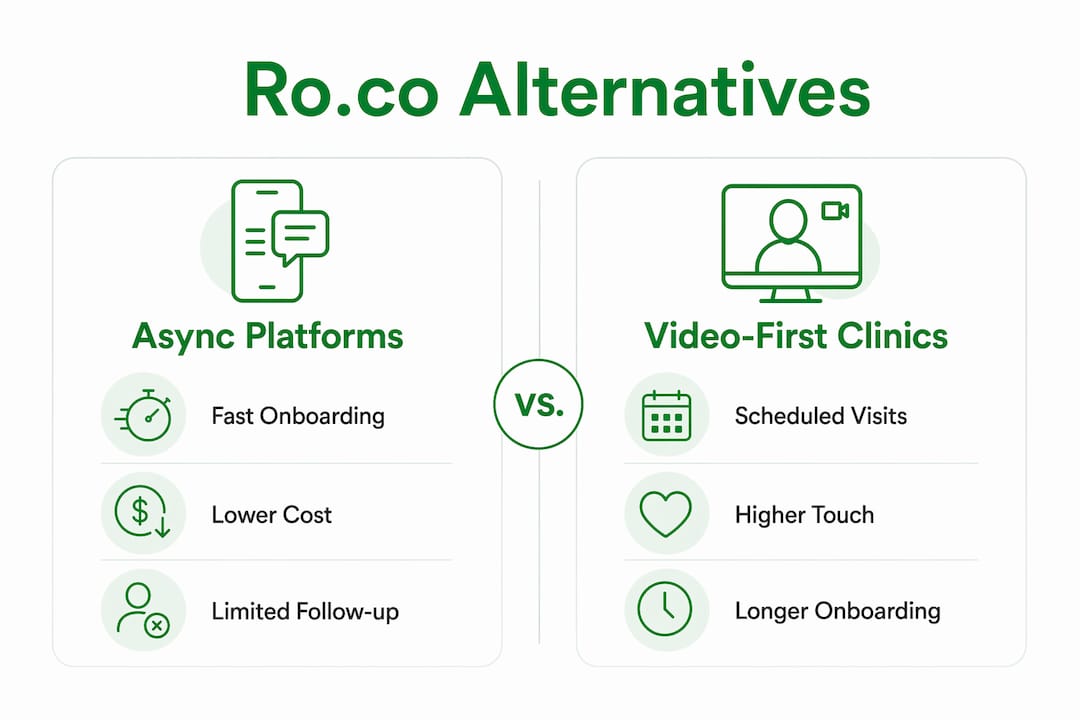 Infographic comparing Ro.co alternatives categories