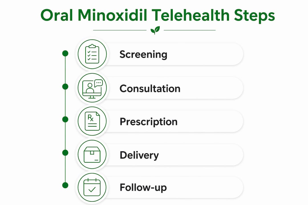 Infographic showing telehealth prescription steps