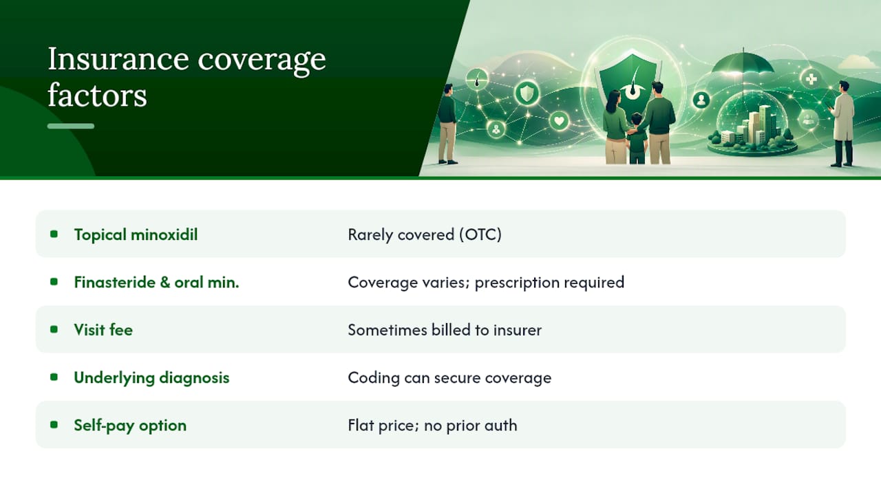Will Insurance Cover a Hair Loss Telemedicine Visit? — overview diagram