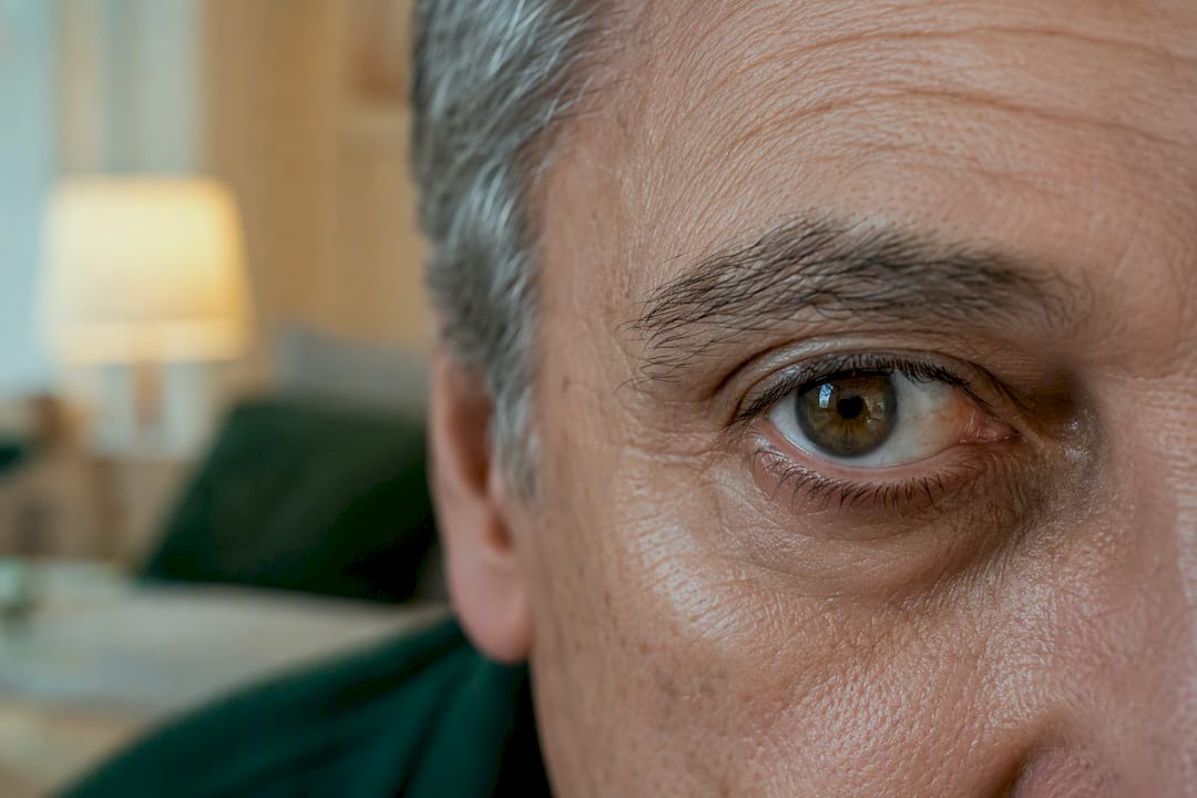 Close-up of eye showing concern about vision