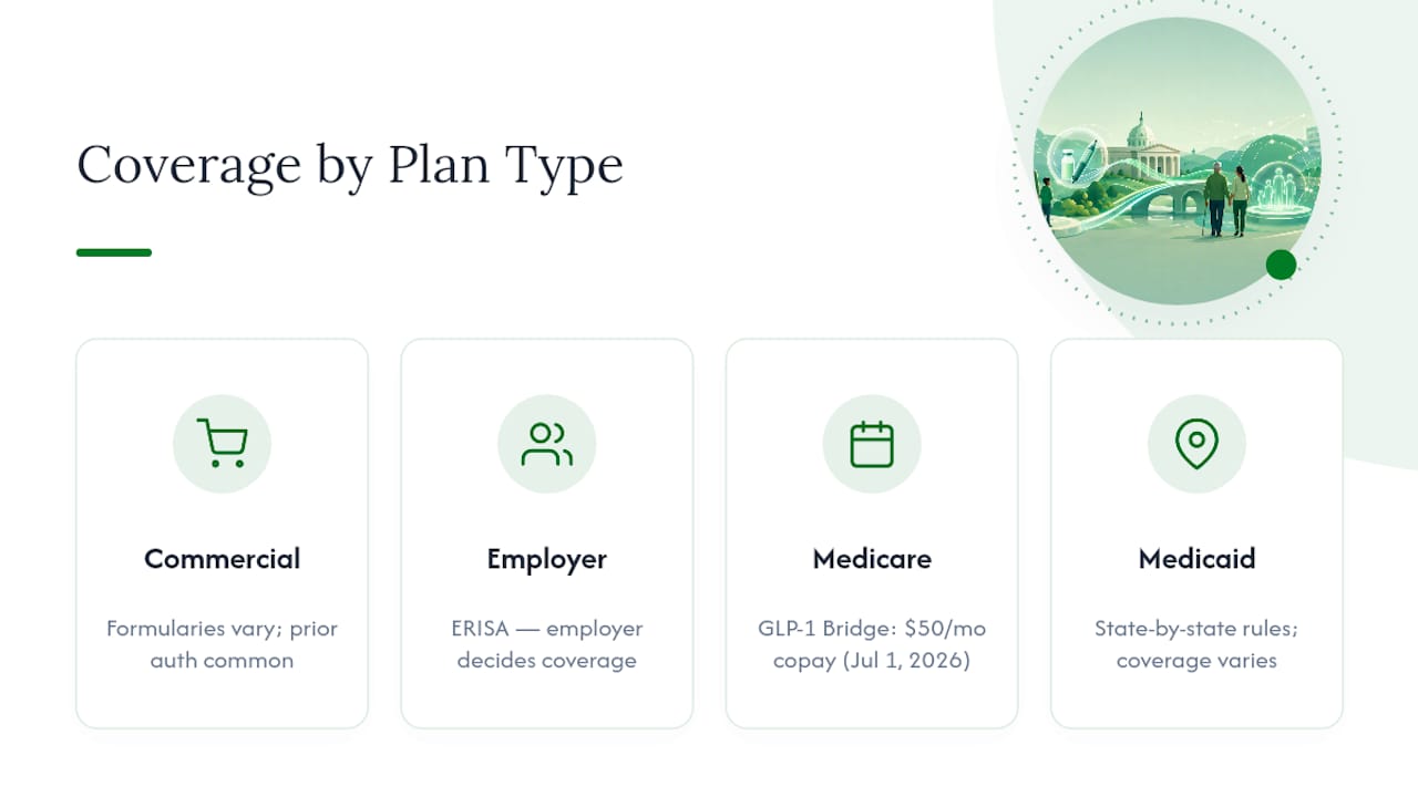 Four insurance plan types and coverage rules