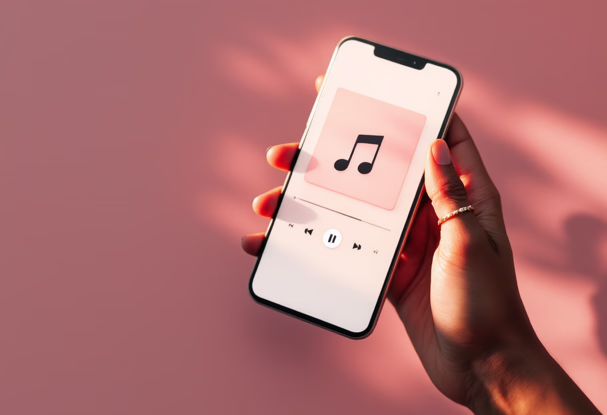 image of music streaming on mobile device