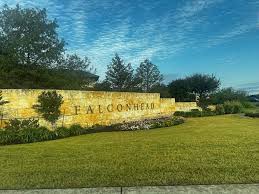Falconhead community entrance sign natural landscape Bee Cave Texas