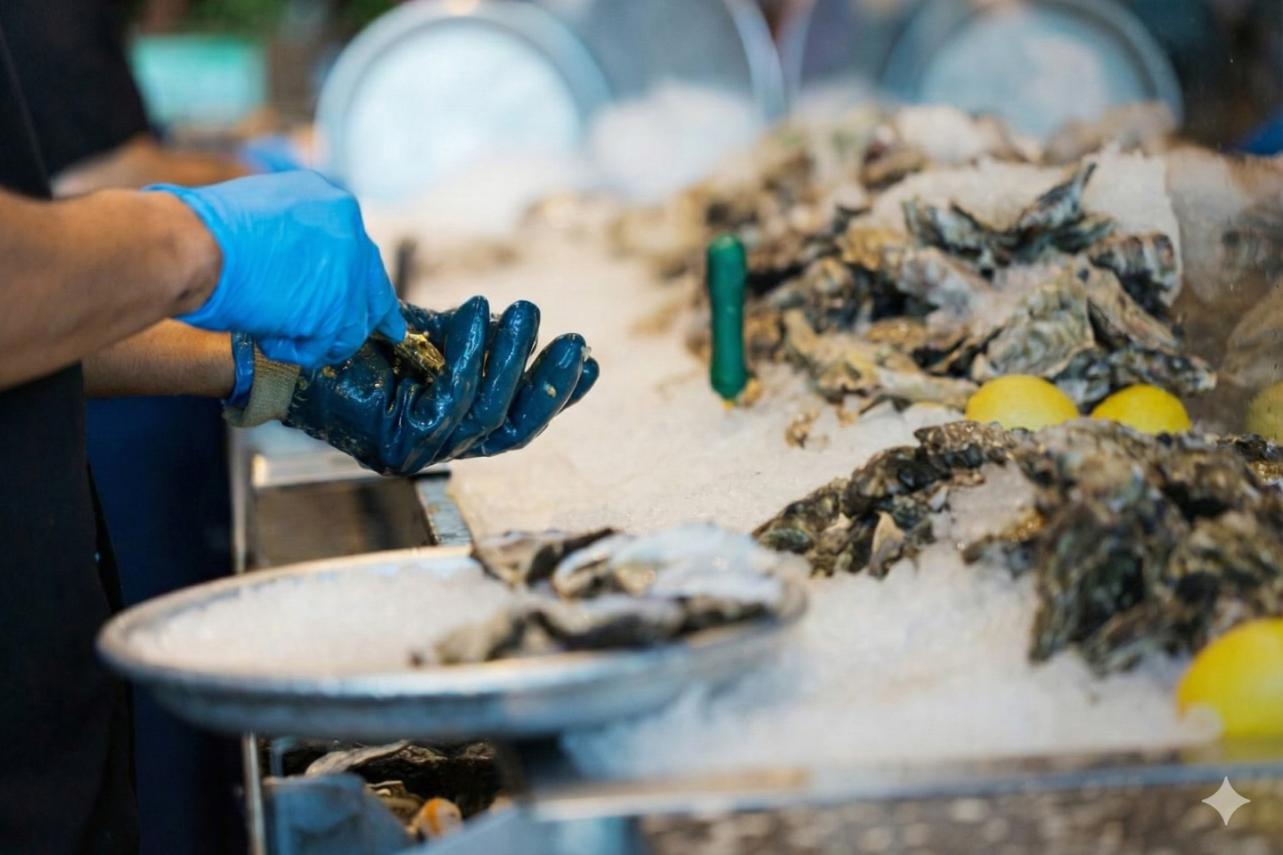 Fresh local raw oysters on the half shell at The Crab Shack Crofton Friday special