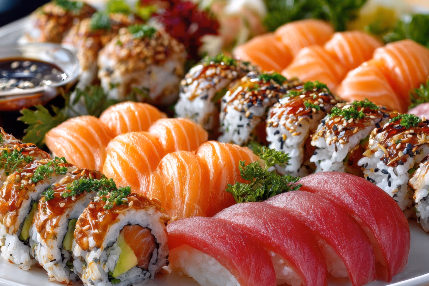 Fresh maki rolls half price weekday lunch special at The Crab Shack Crofton