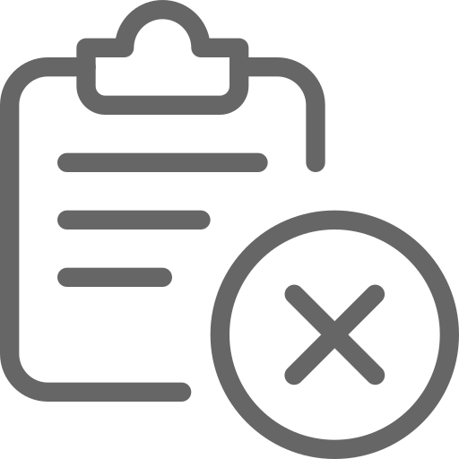 Illustration of a paper receipt with a red prohibition symbol over it, indicating no paper receipts.