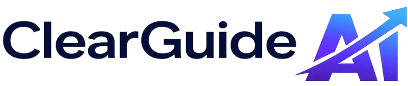 ClearGuide AI logo on dark background