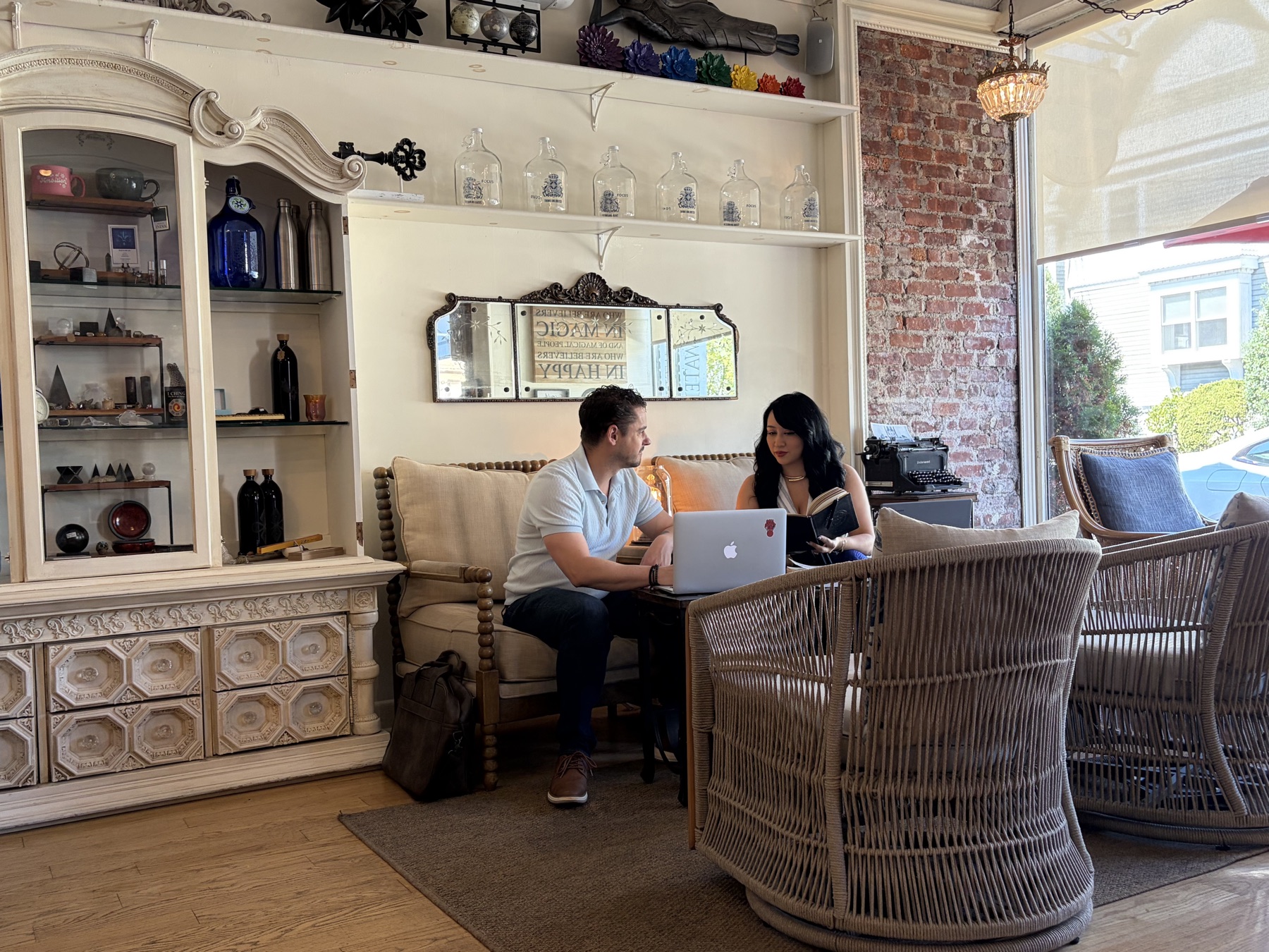 Scott and Andrea reviewing a business workflow during a ClearGuide AI opportunity assessment