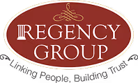 Regency Group logo with tagline 'Linking People, Building Trust' in oval shape with maroon background.