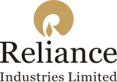 Reliance Industries Limited logo with stylized gold flame and black text.
