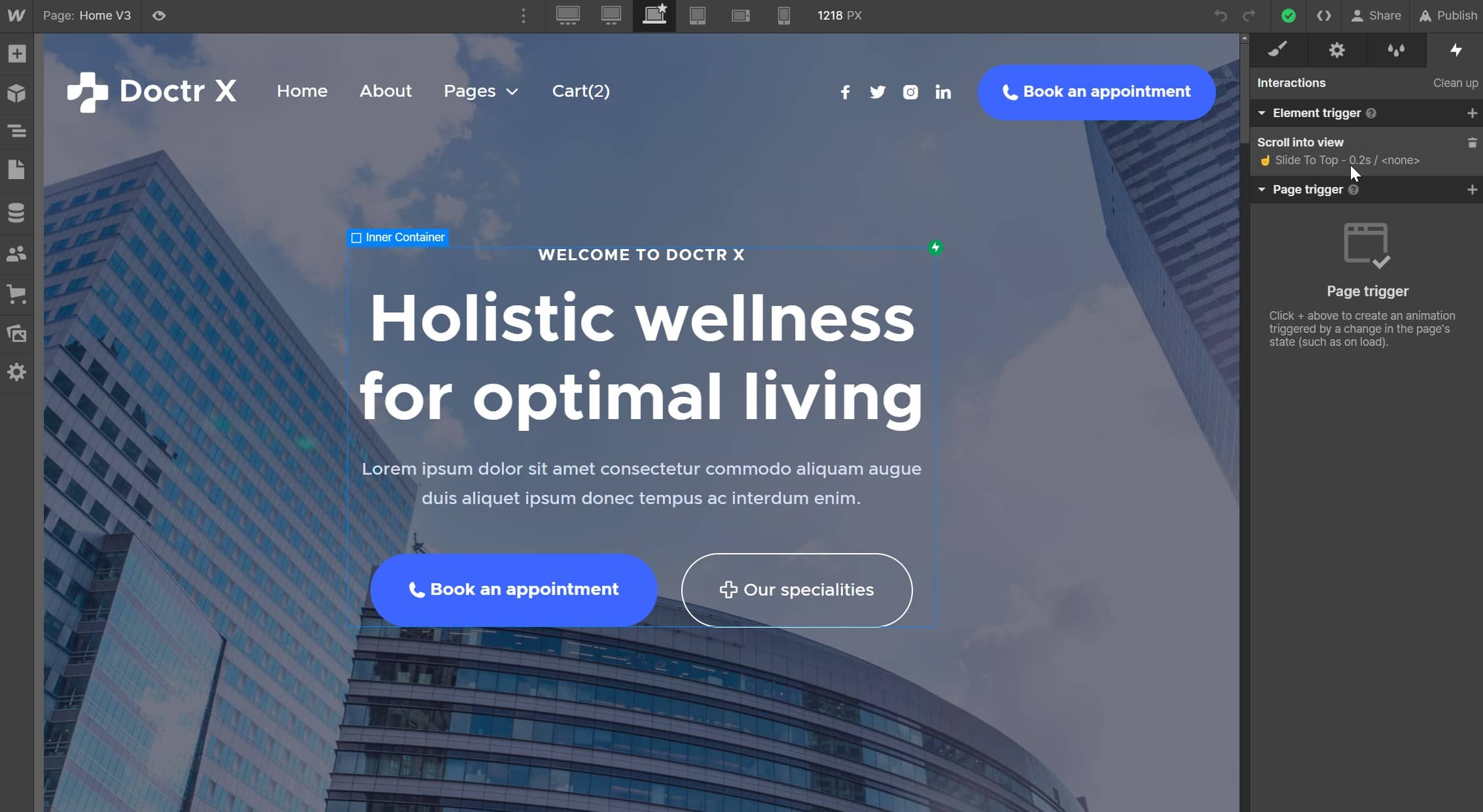 Start Here Interactions - Doctr X Webflow Template