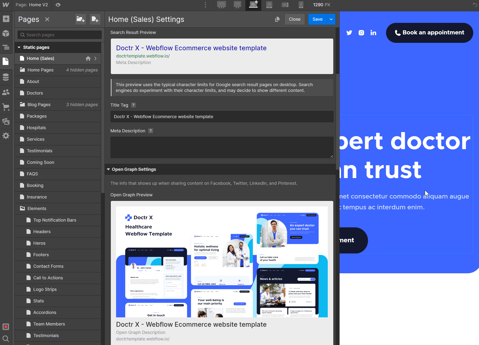 Start Here Meta Title - Doctr X Webflow Template