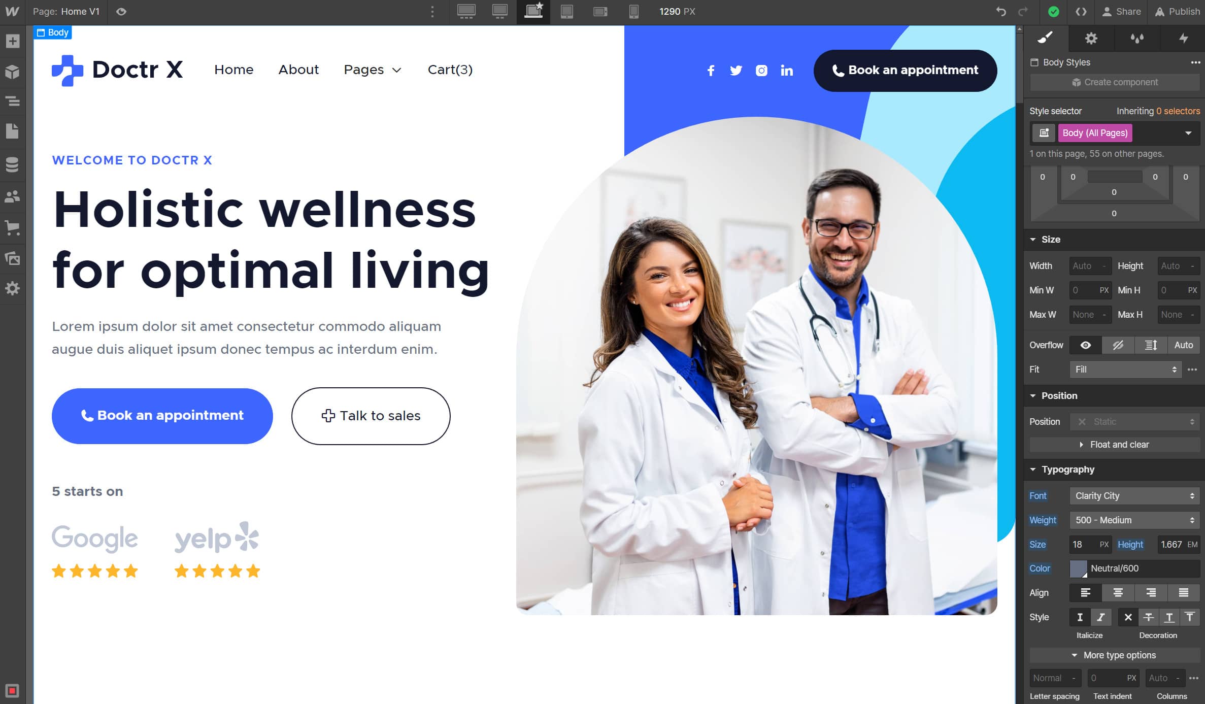 Start Here Fonts - Doctr X Webflow Template
