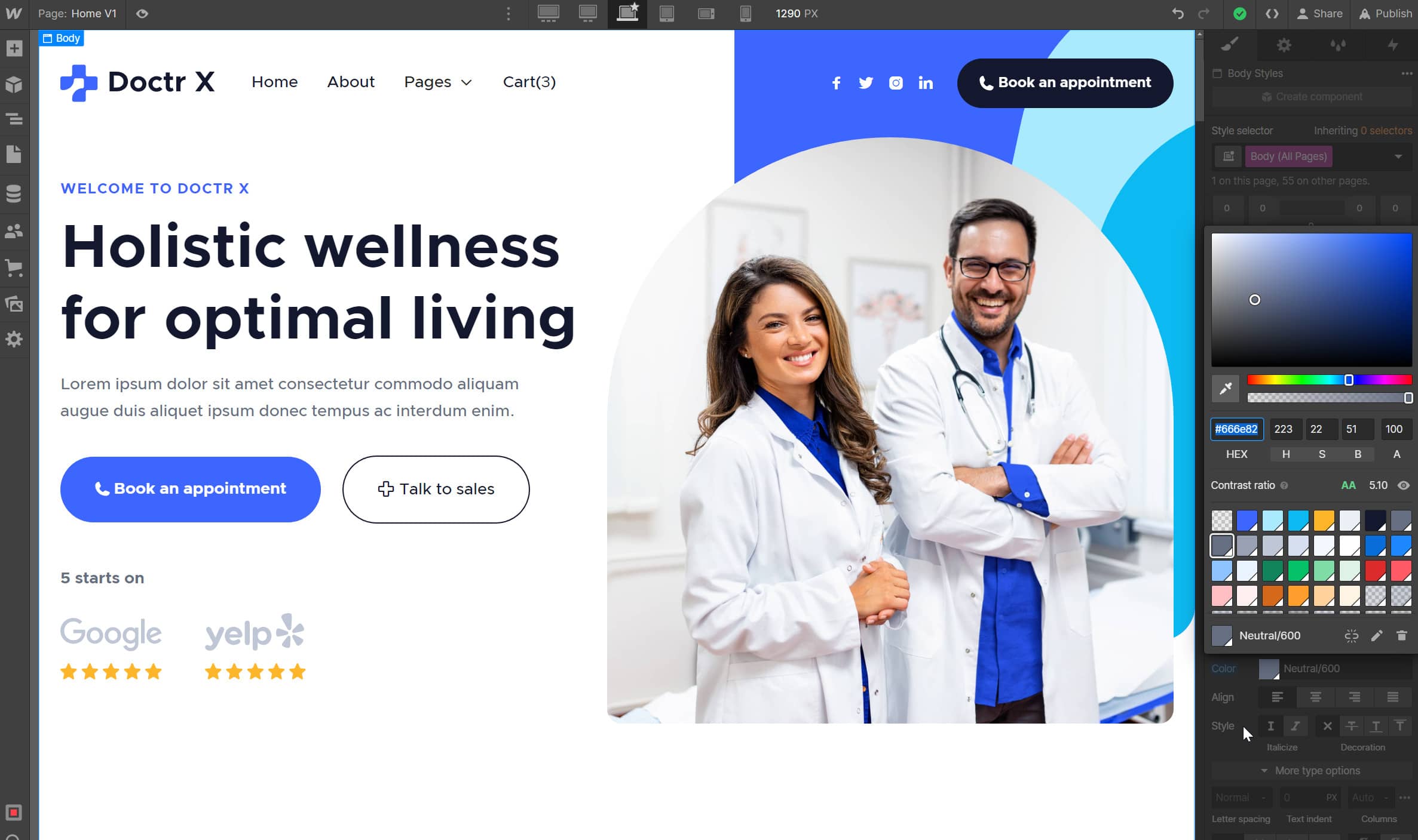 Start Here Color - Doctr X Webflow Template