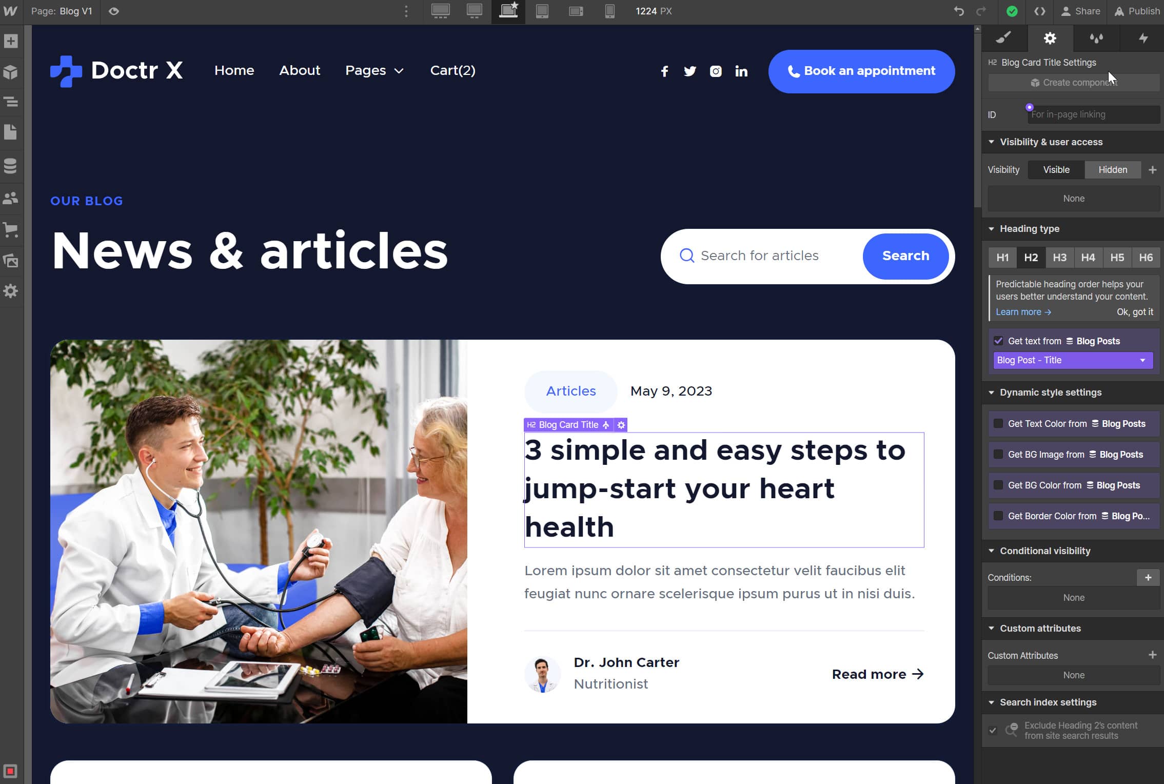 Start Here Cms Dynamic - Doctr X Webflow Template