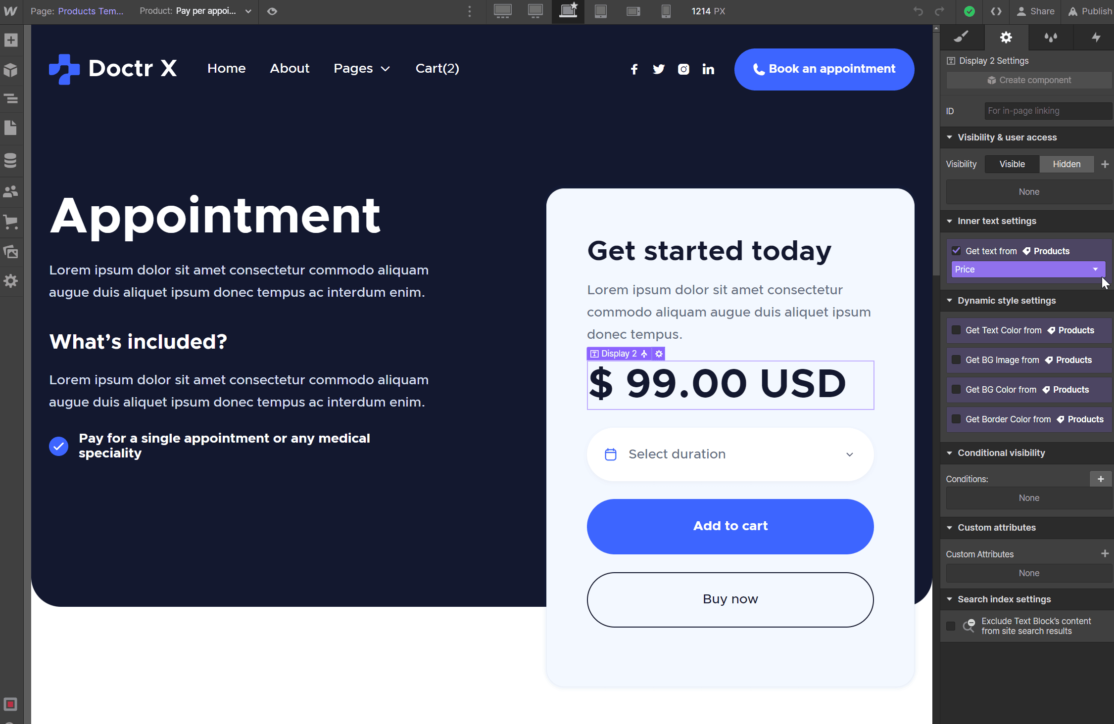 Start Here Products Page Backups - Doctr X Webflow Template