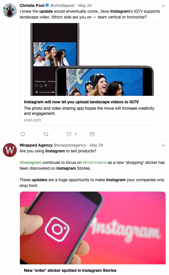 instagram posts on twitter