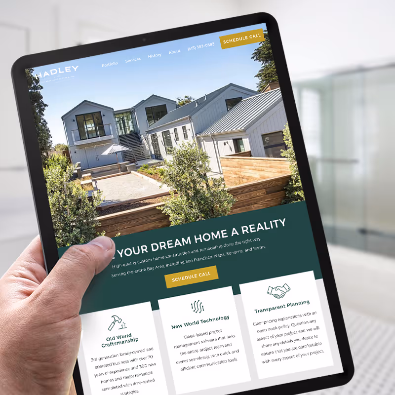 Hadley General Contractors Website