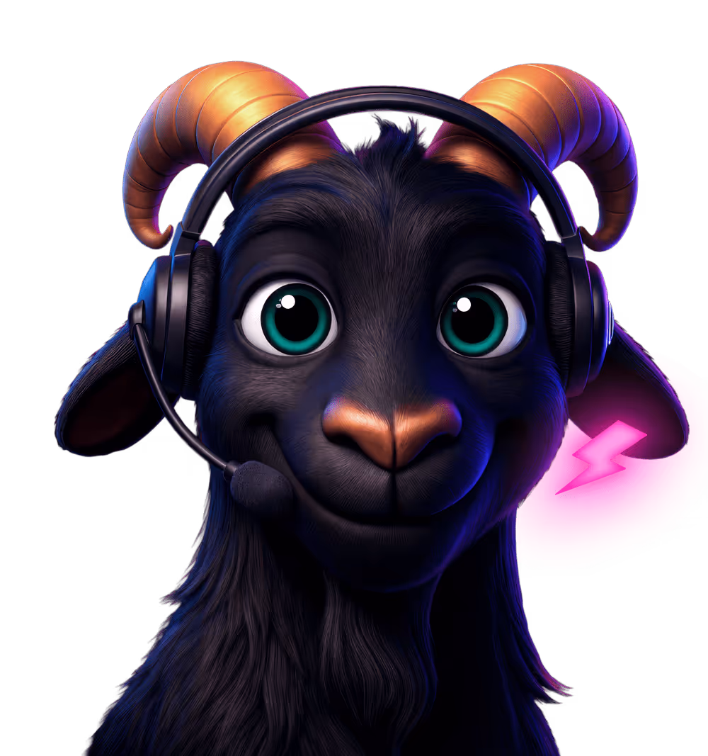 Happoy customer service goat ready to help