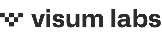 Visum Labs company logo with a pixelated cross symbol to the left of the text.