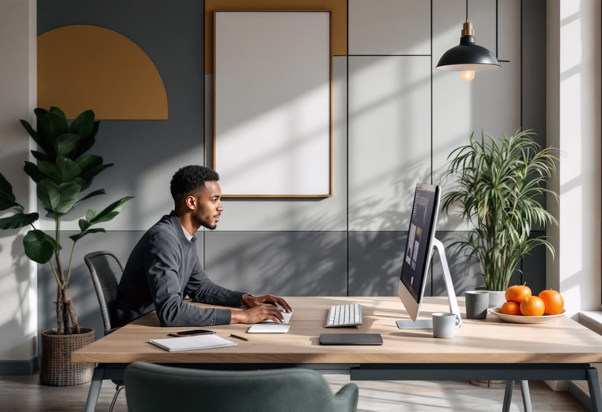 [background image] image of a writing desk with a laptop for an insurance agency & company