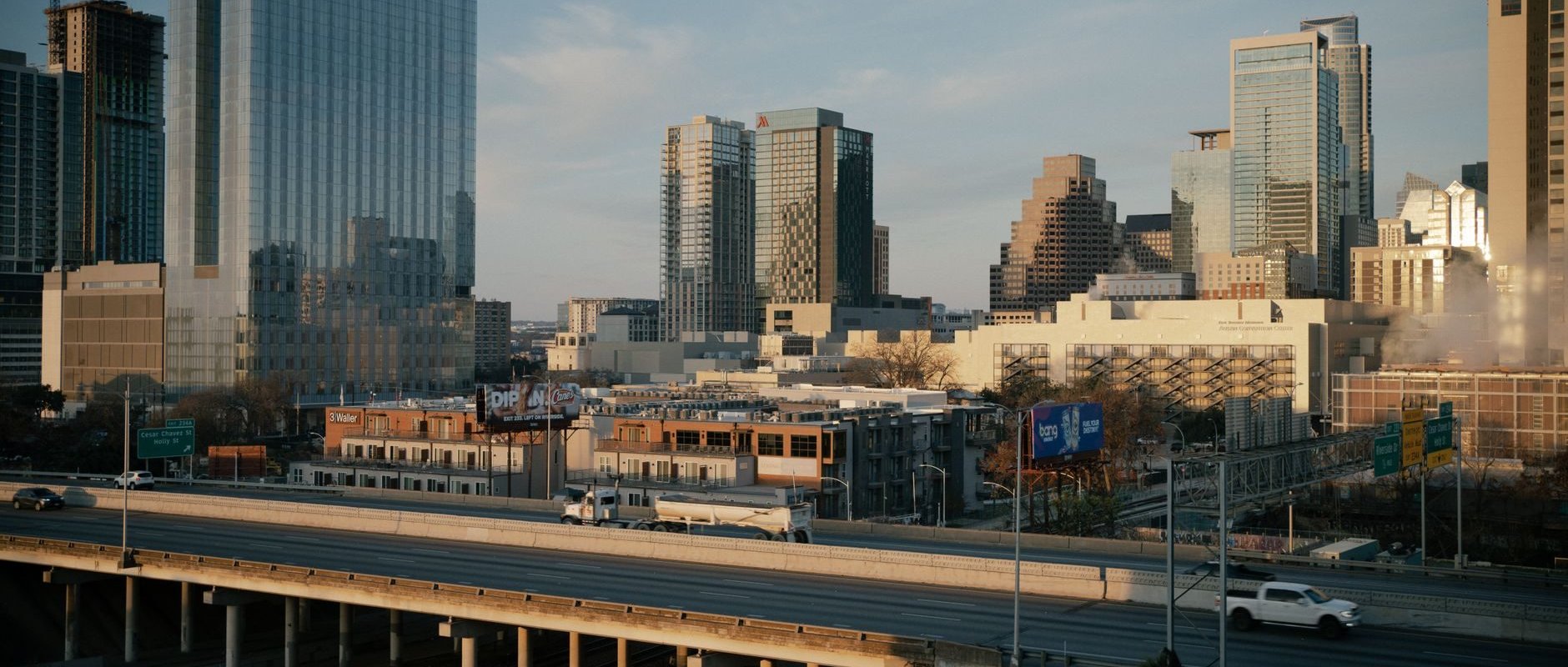 Aerial city view representing Mansfield, TX