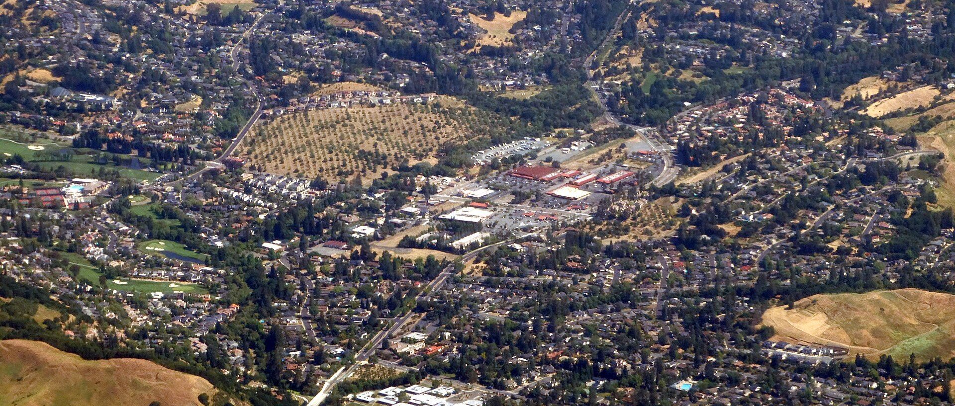 Aerial view of Moraga, CA