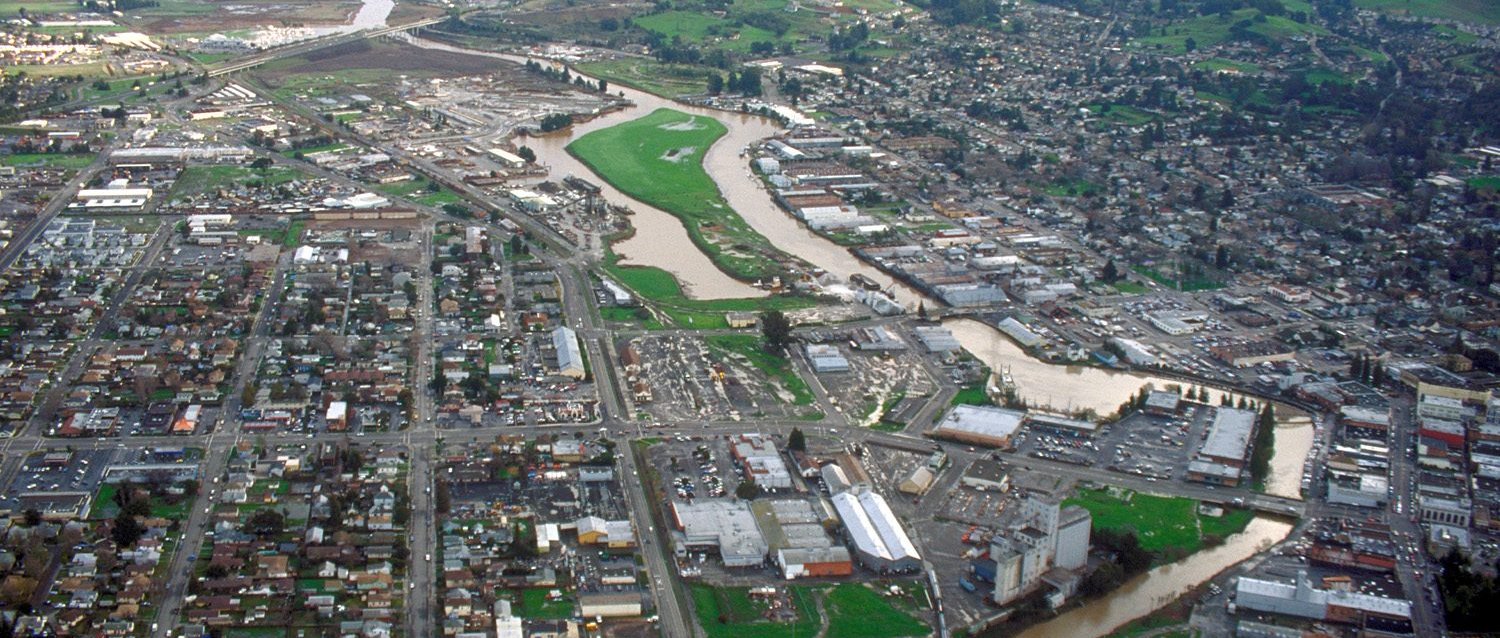 Aerial view of Petaluma, CA