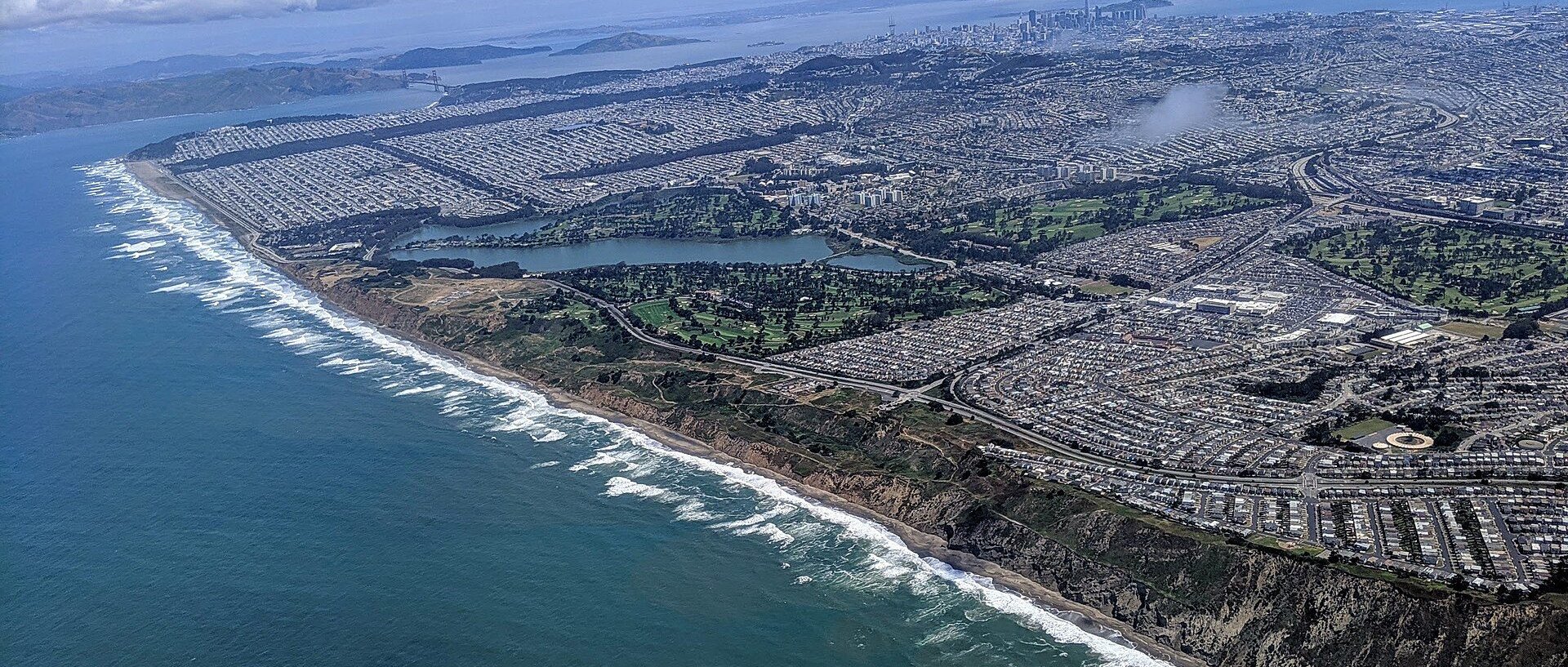 Aerial view of Daly City, CA