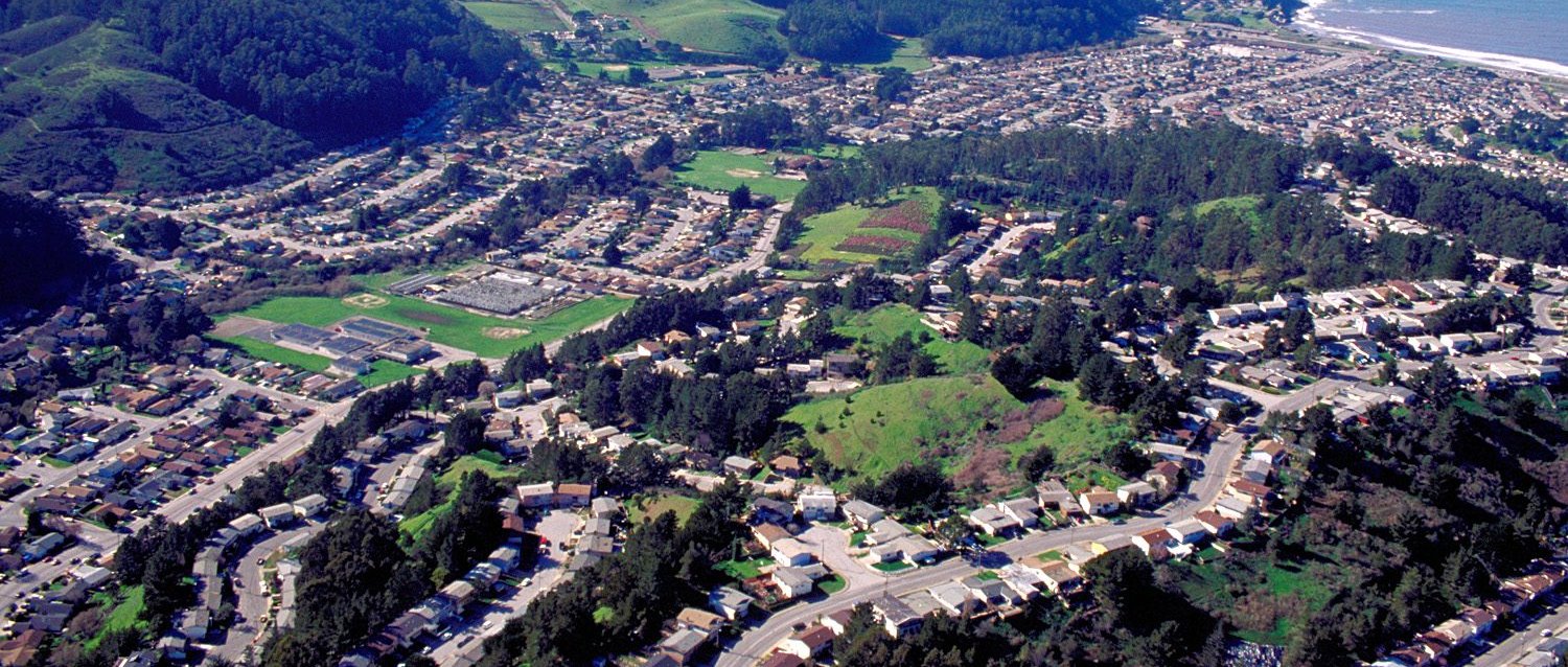 Aerial view of Pacifica, CA