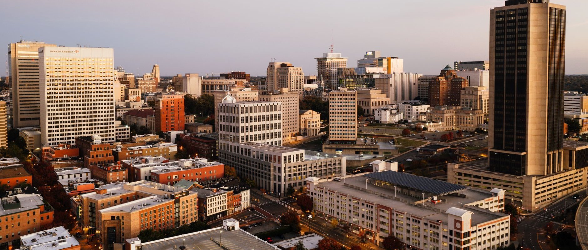 City skyline representing Leland, NC