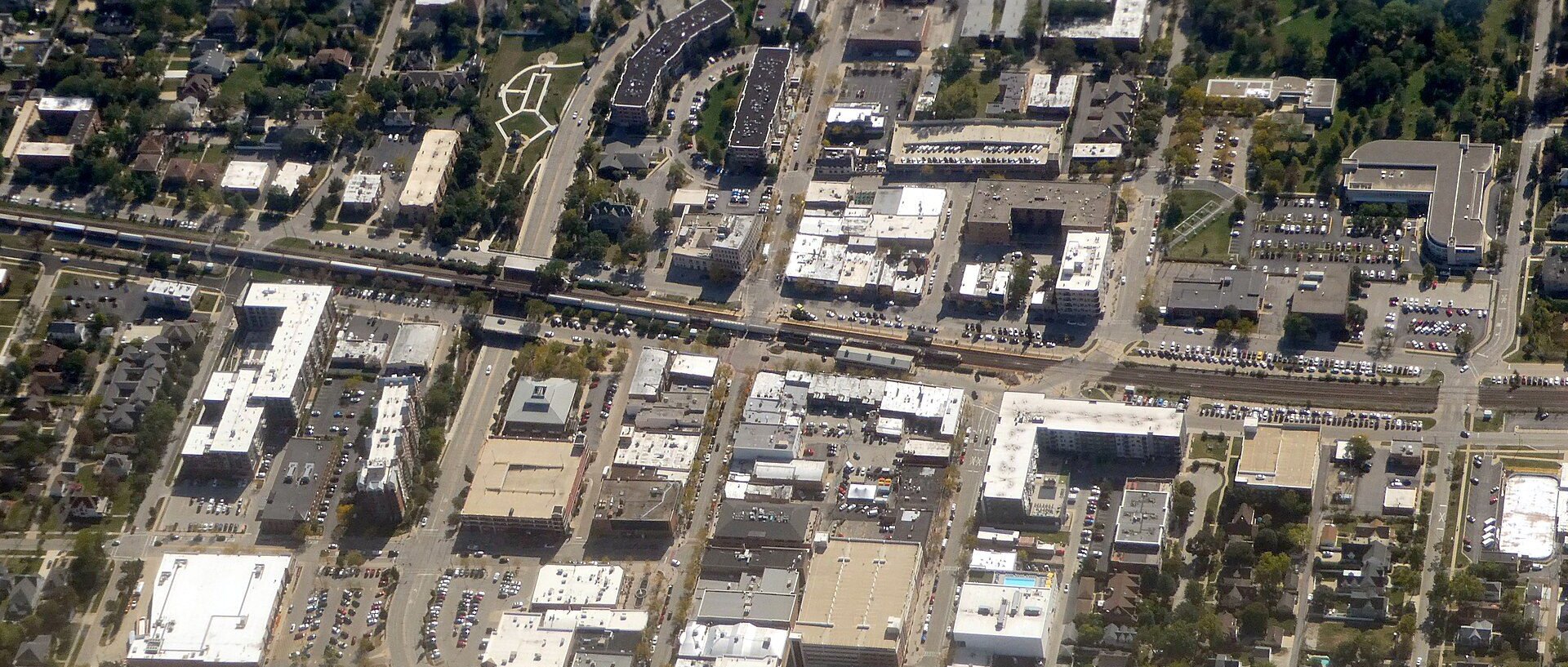 Aerial view of Elmhurst, IL