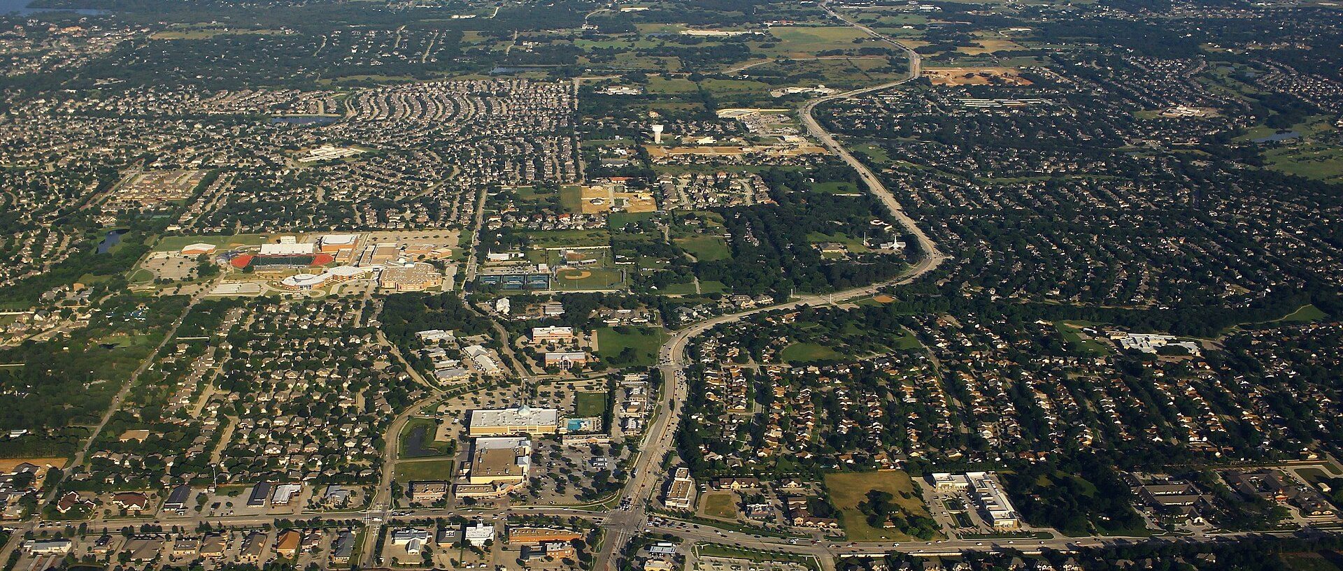 Aerial view of Flower Mound, TX
