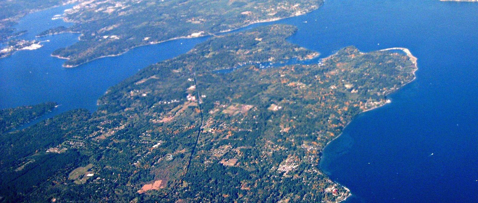 Aerial view of Bainbridge Island, WA