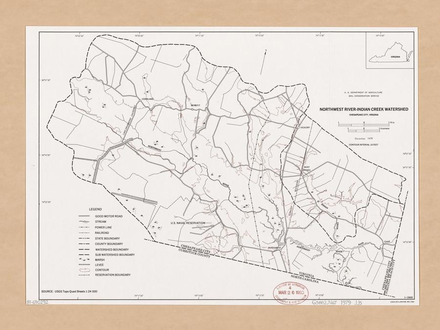 Northwest River-Indian Creek watershed, Chesapeake City, Virginia - December 1979 LOC