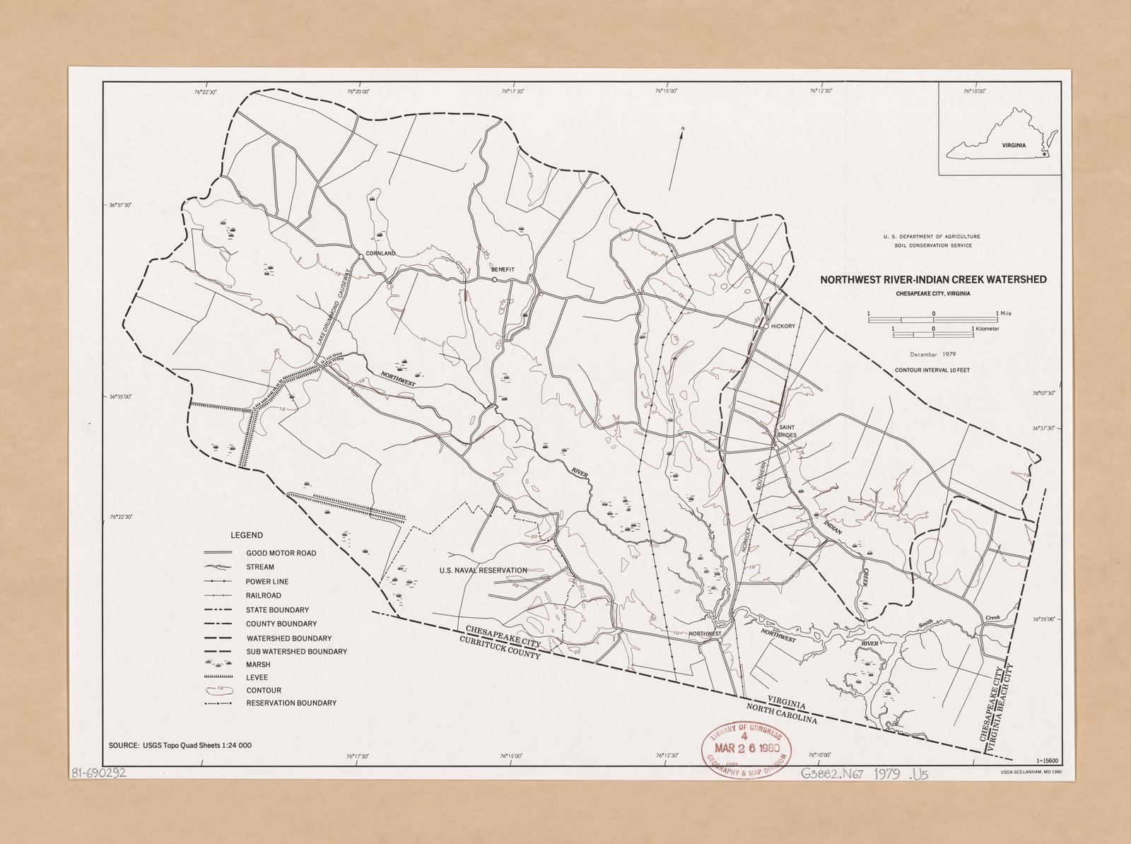 Northwest River-Indian Creek watershed, Chesapeake City, Virginia - December 1979 LOC