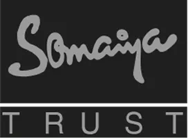 Logo with the word 'Somaiya' written in a stylized cursive font above the word 'TRUST' in uppercase letters.