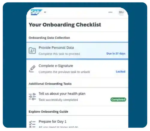 Onboarding checklist