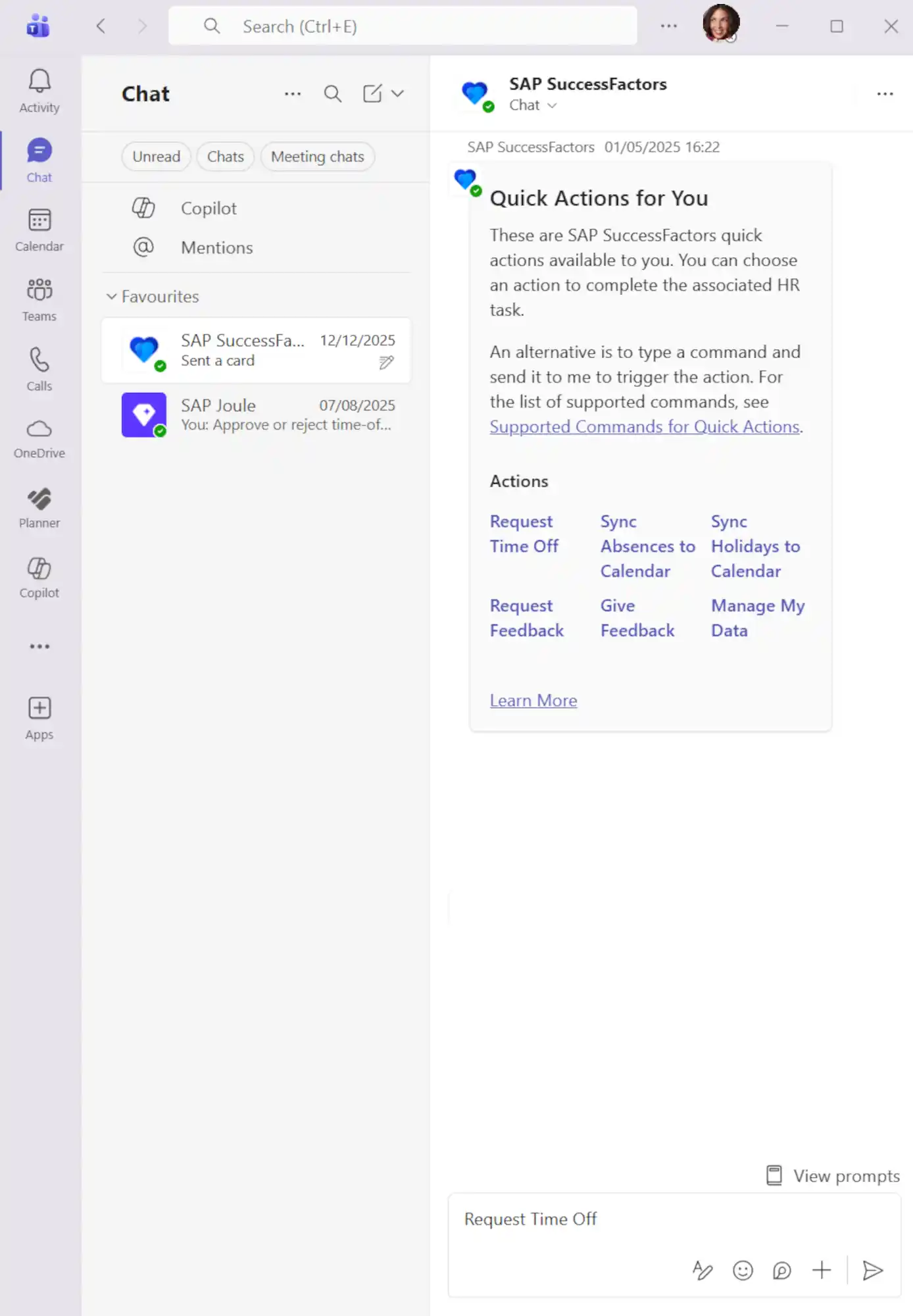 Teams SuccessFactors App